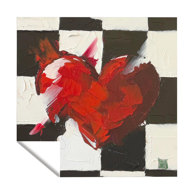Red Heart Square Tablecloth by Juanette Menderoi