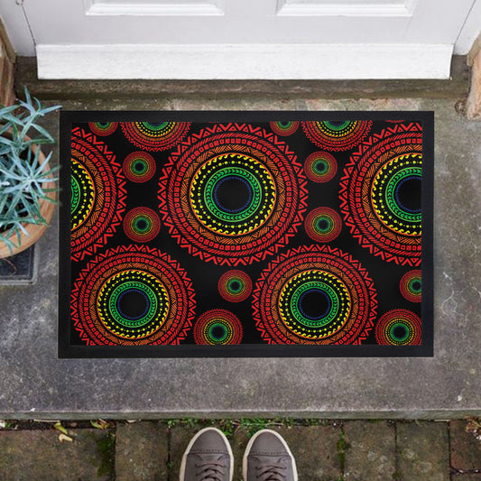 Red Mandala Door Mat