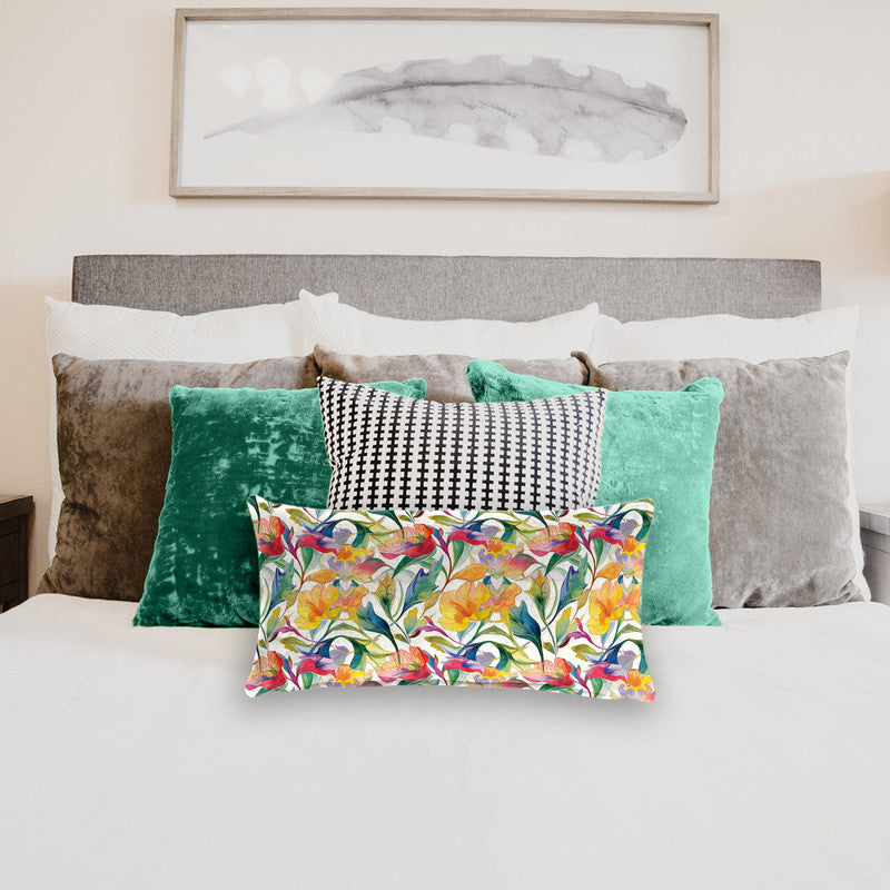 Red and Yellow Lilies Oblong Luxury Scatter