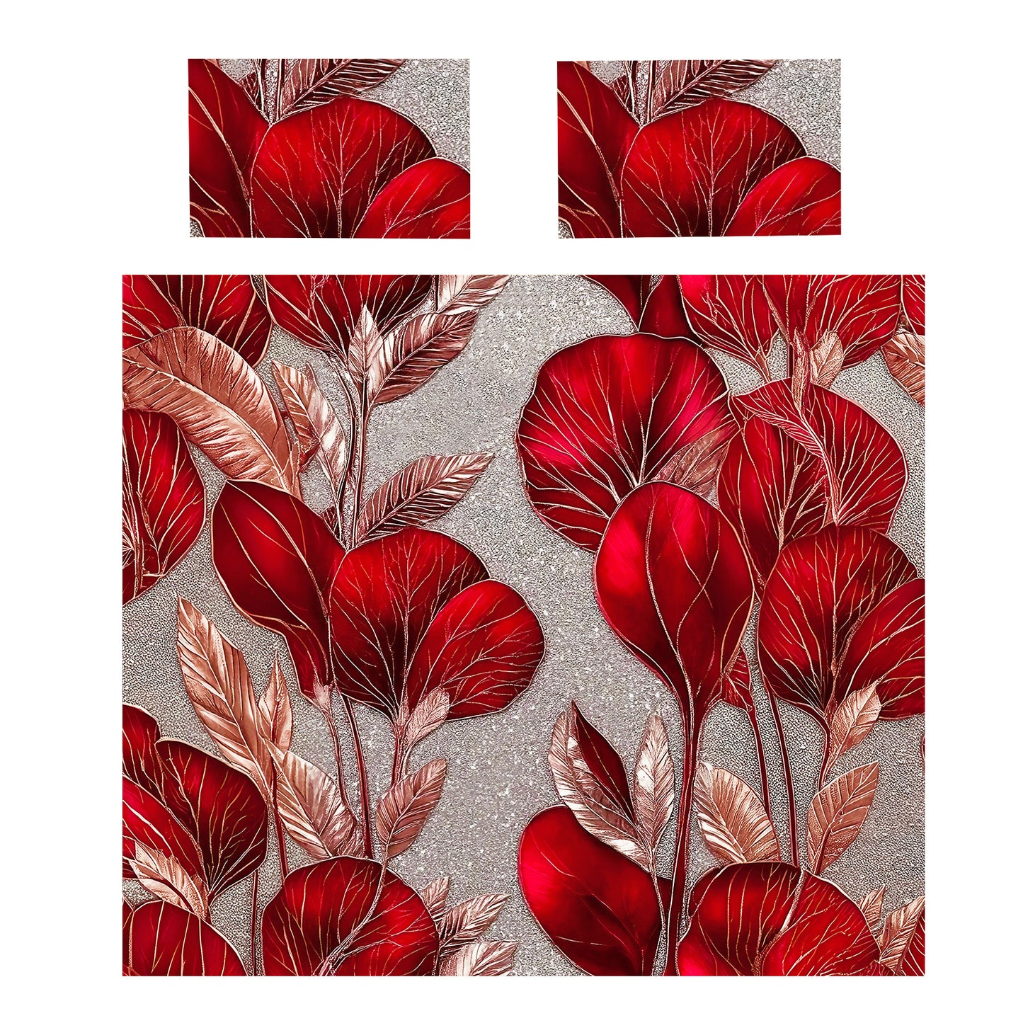 Red Blossoms Duvet Cover Set