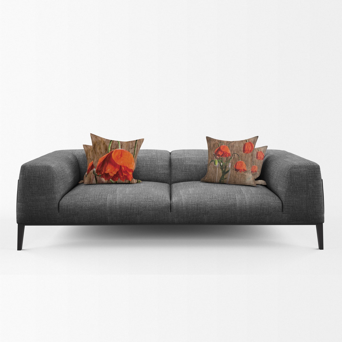 Poppy Flowers Luxury Scatter Covers (Set of 4)