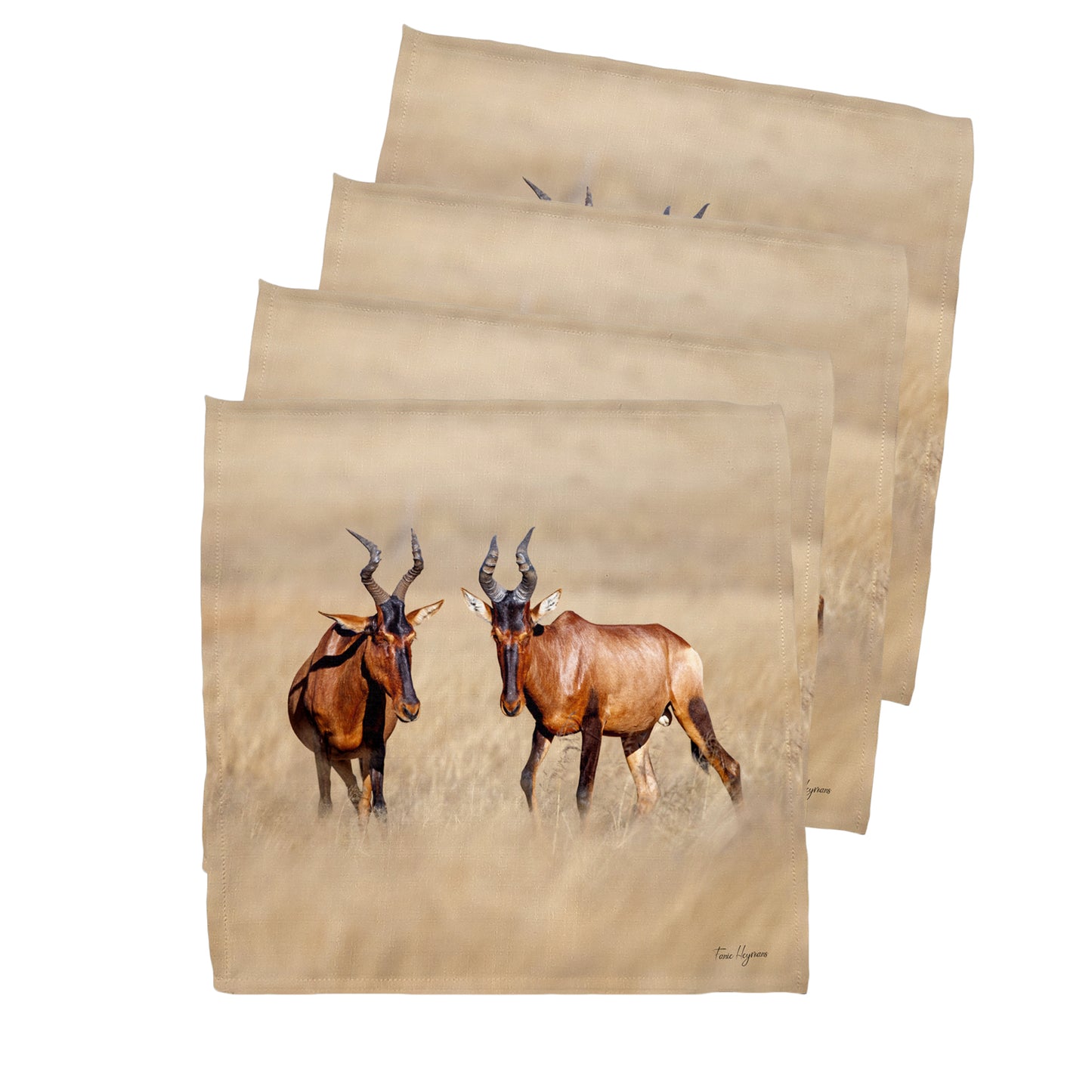 Red Hartebeest Napkins by Fanie Heymans