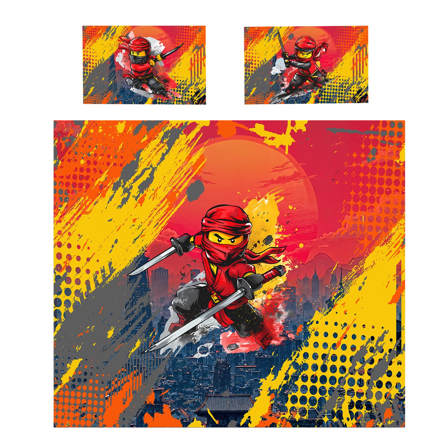 Red Ninja Duvet Cover Set