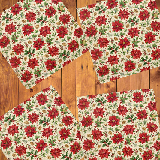 Red Petals of Christmas Napkins