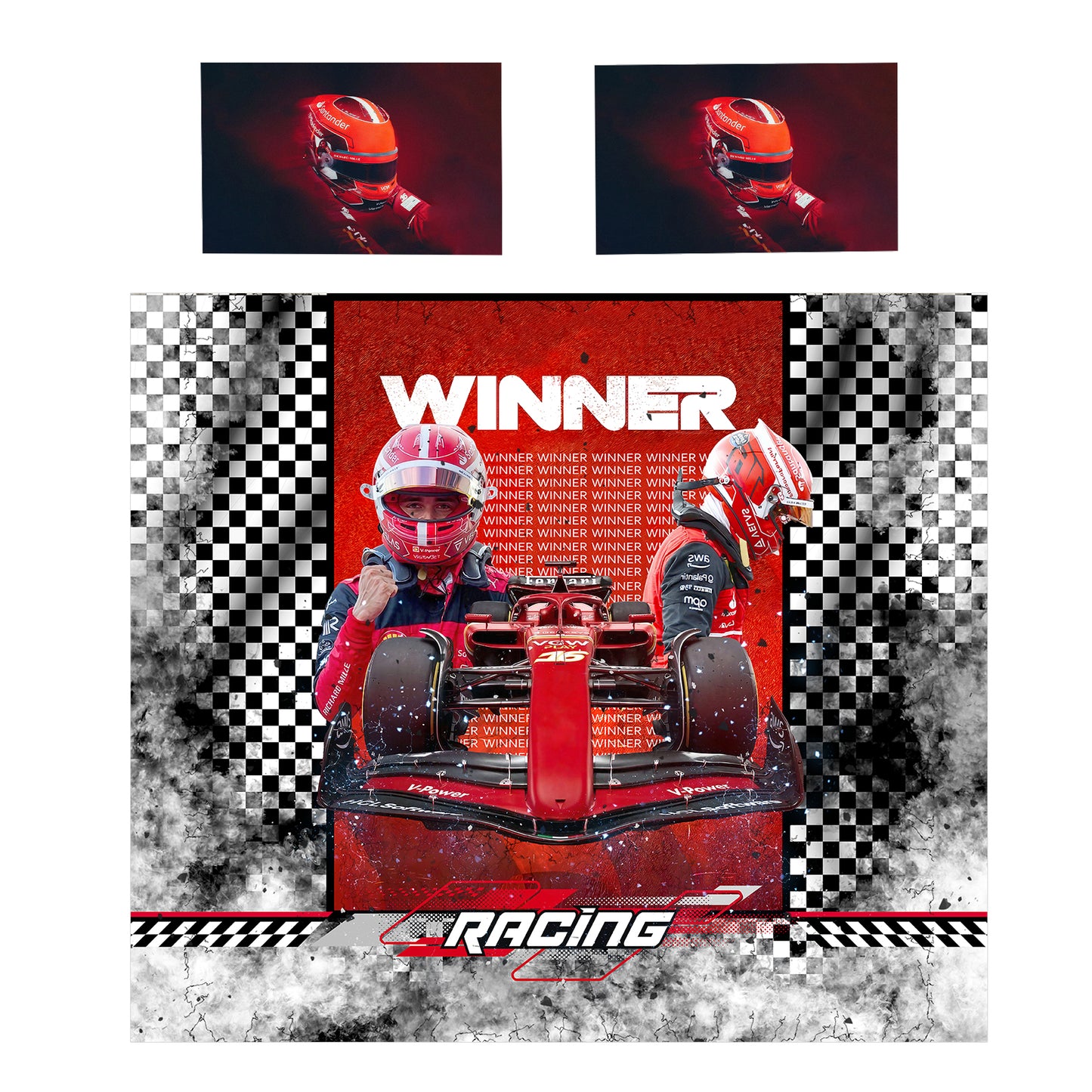Red Racer Rush Duvet Cover Set