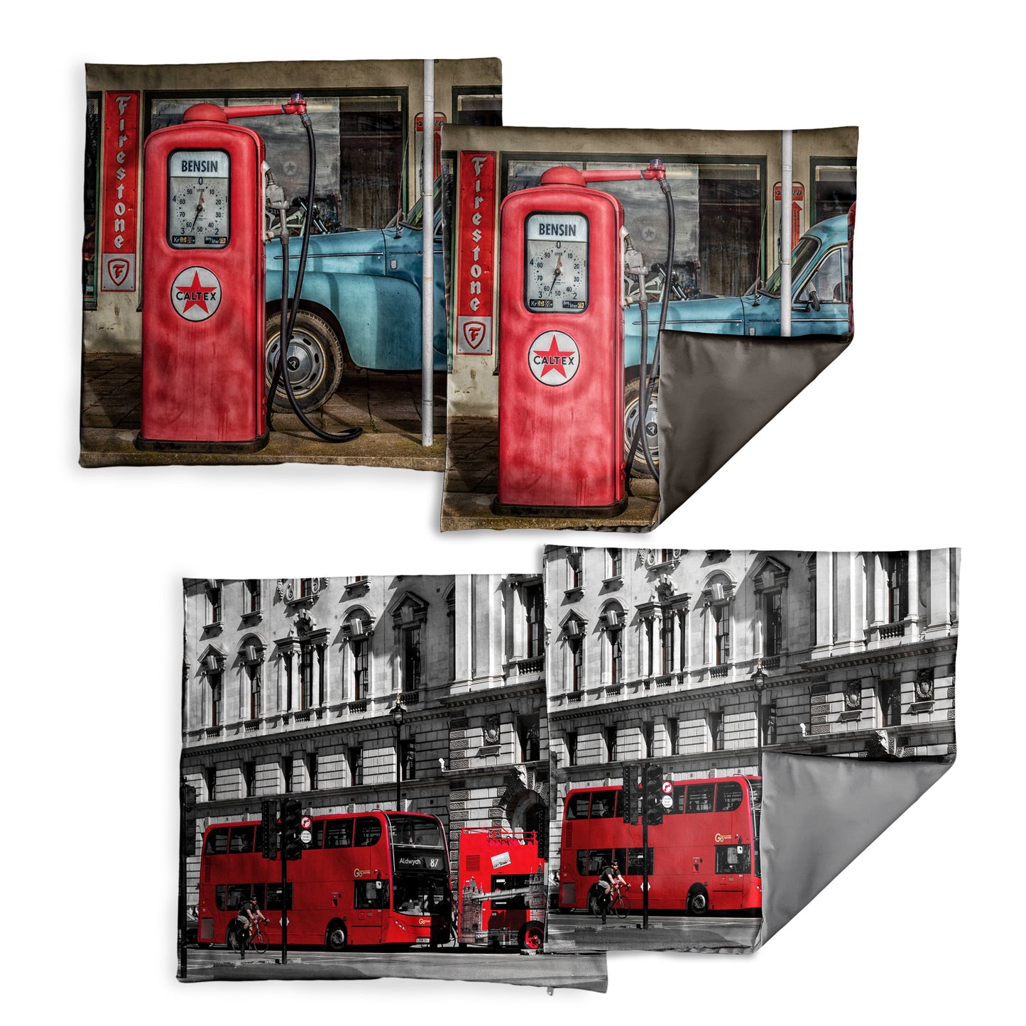 Red Vintage Colour Luxury Scatter Covers (Set of 4)
