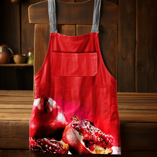 Red Pomegranate Medium Length Apron