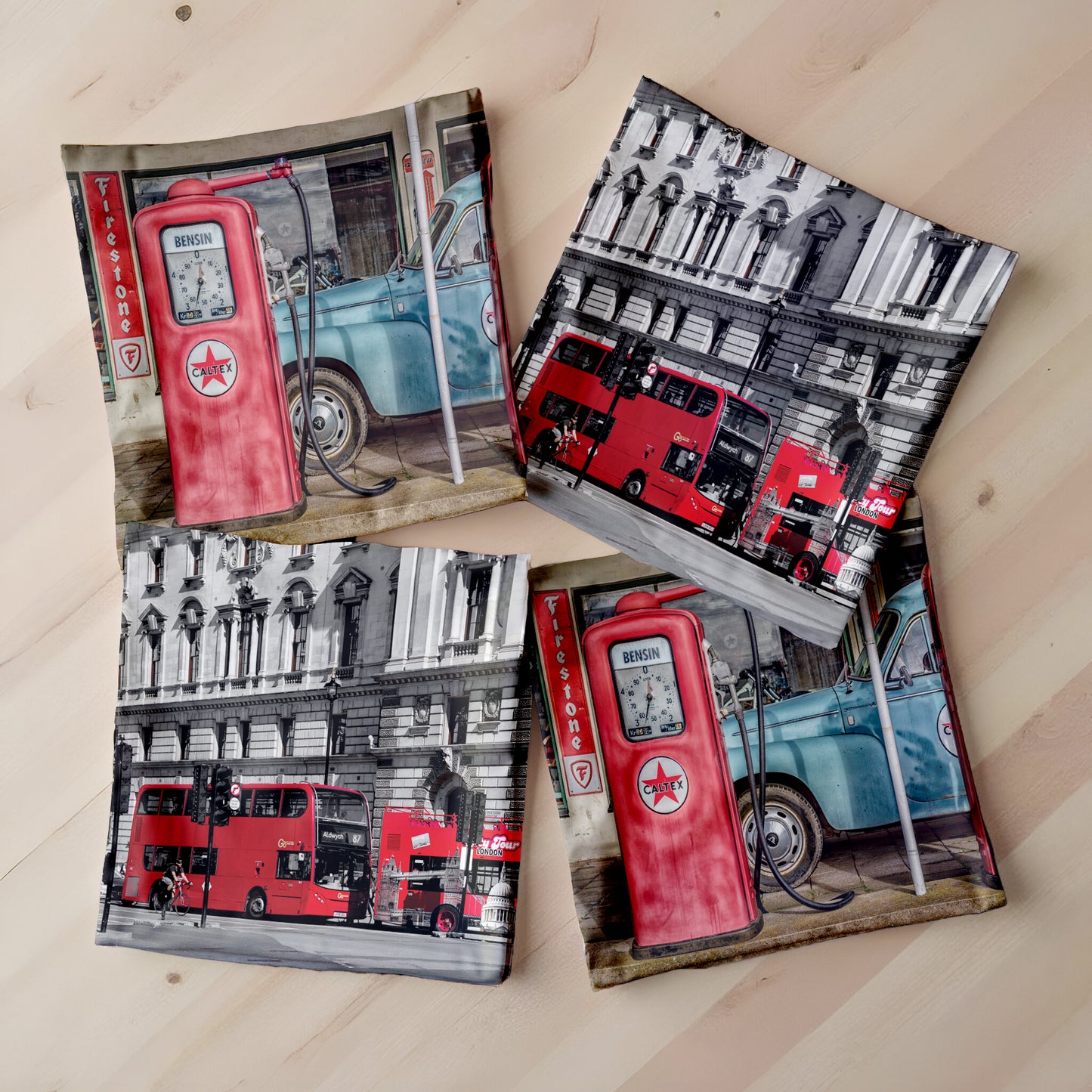 Red Vintage Colour Luxury Scatter Covers (Set of 4)