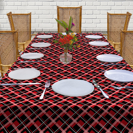 Red and Black Checkered Pattern 3m Rectangle Tablecloth