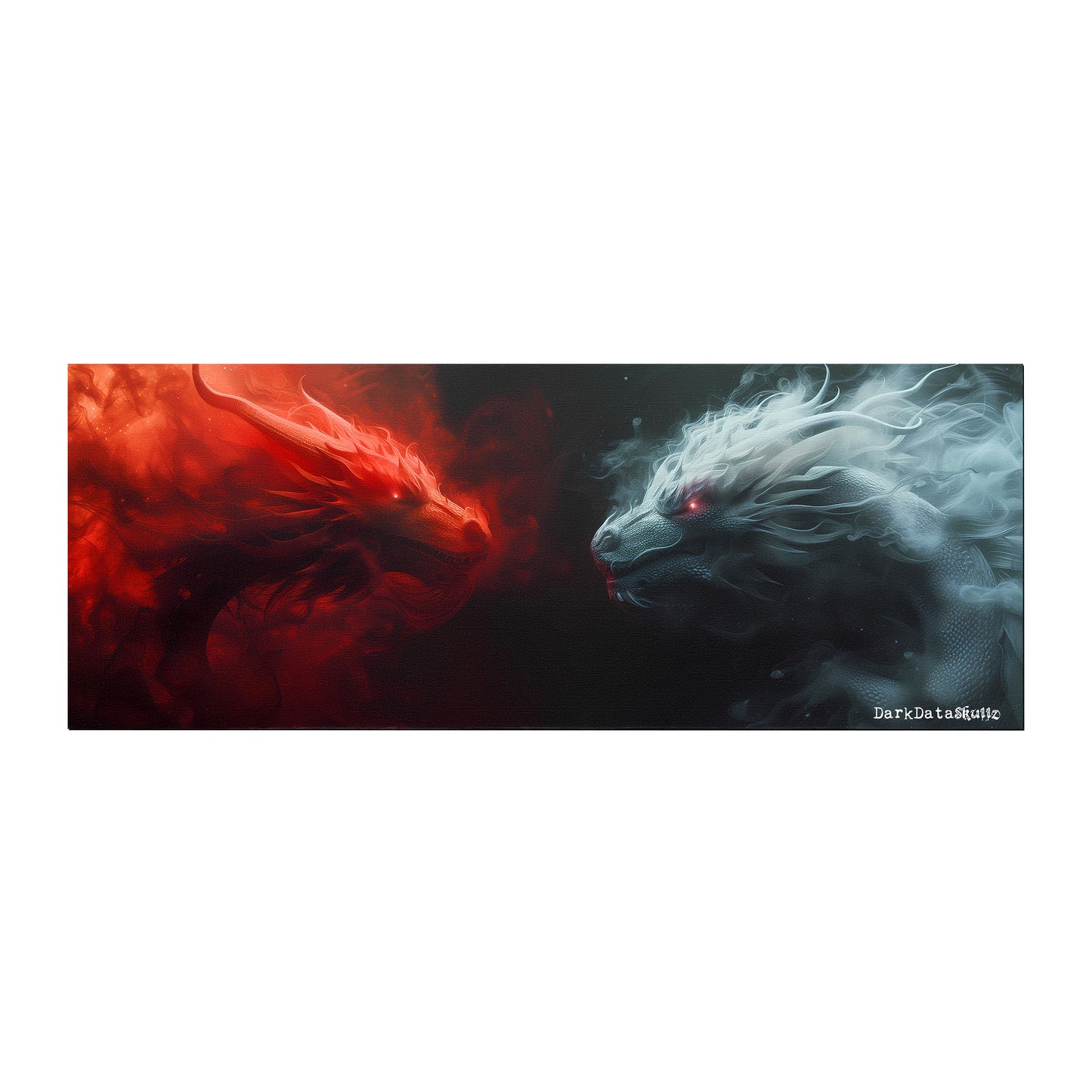Red vs Grey Dragons by Wikus Schalkwyk Large Desk Pad