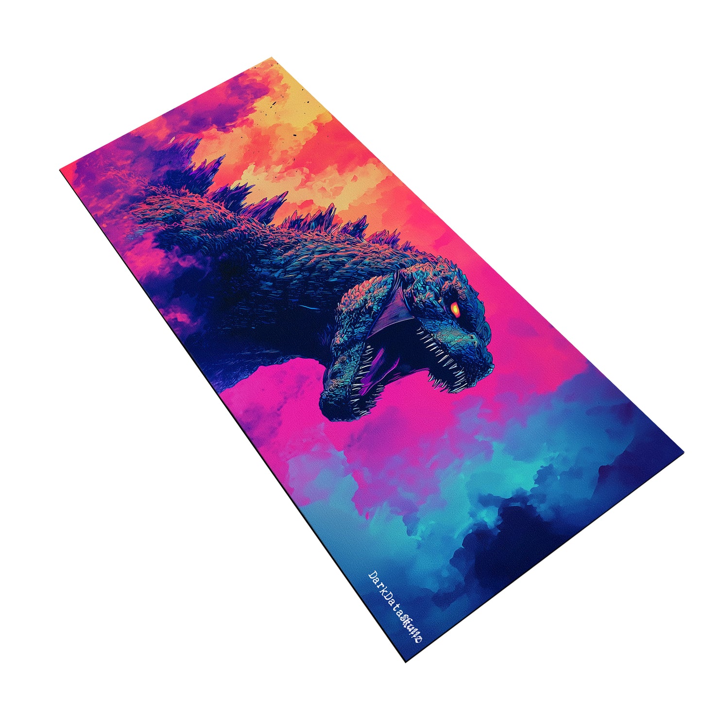 Retro Pop Art Godzilla Dust Large Desk Pad by Wikus Schalkwyk