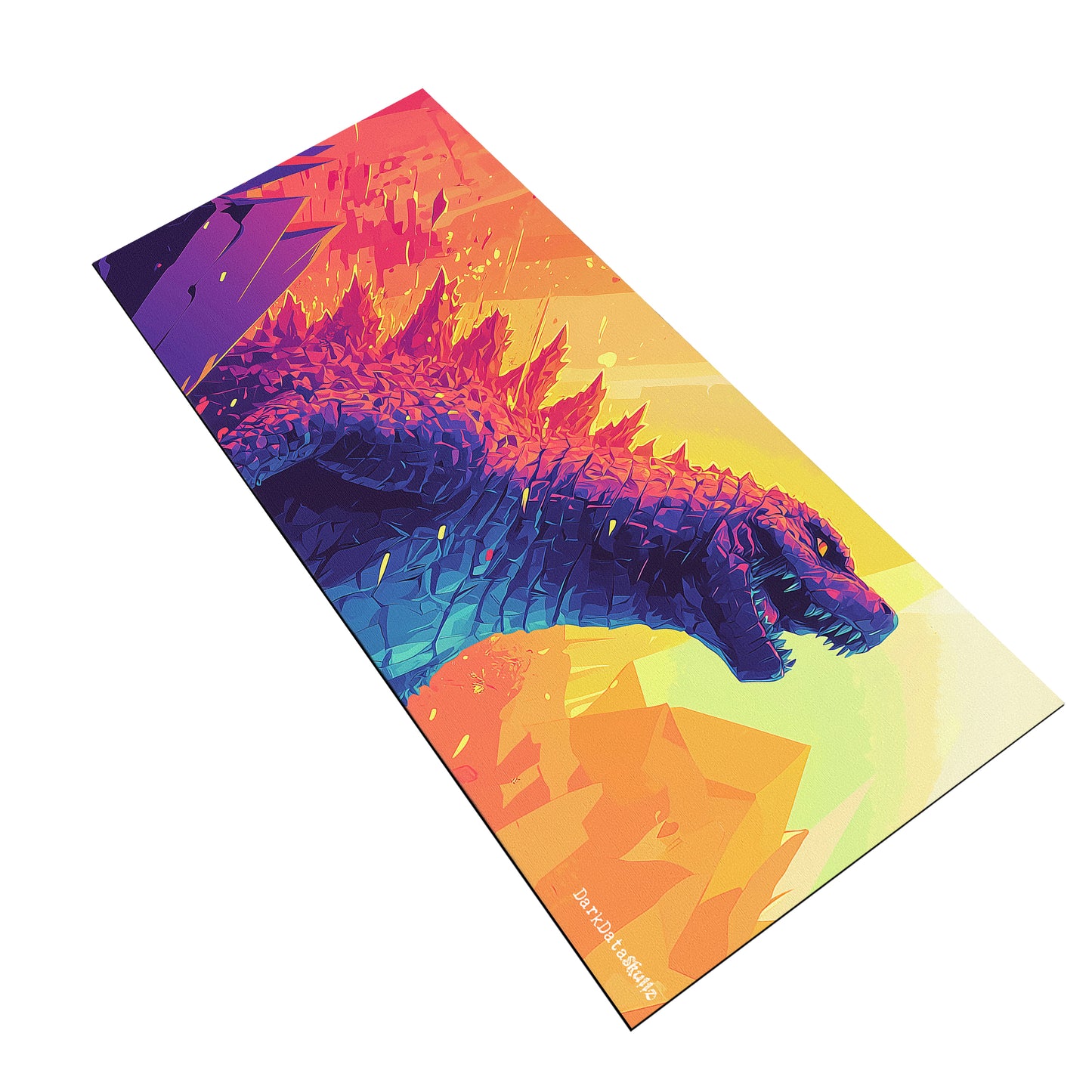 Retro Pop Art Godzilla Sun Rise Large Desk Pad by Wikus Schalkwyk