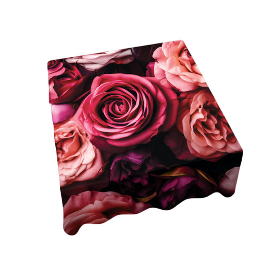Rich Pink Roses Square Tablecloth