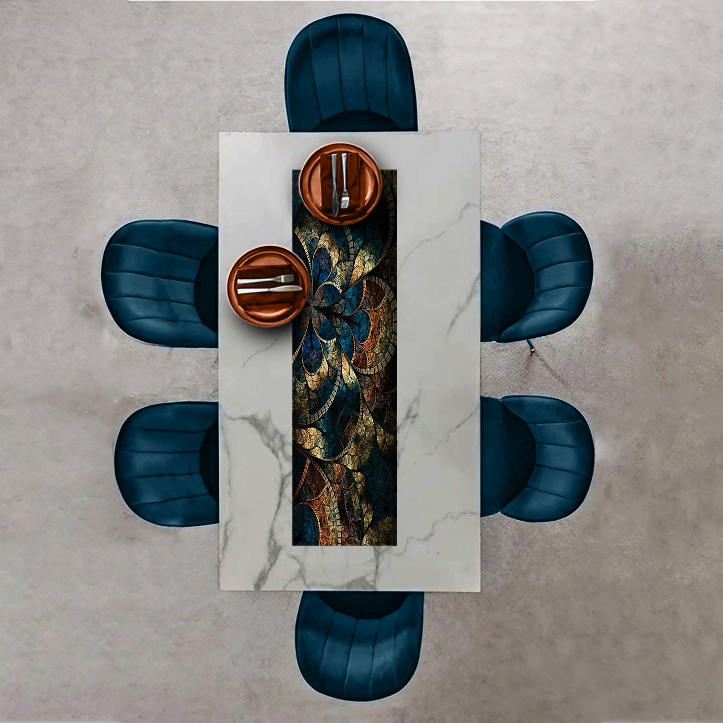 Rich Teal 160cm Table Runner