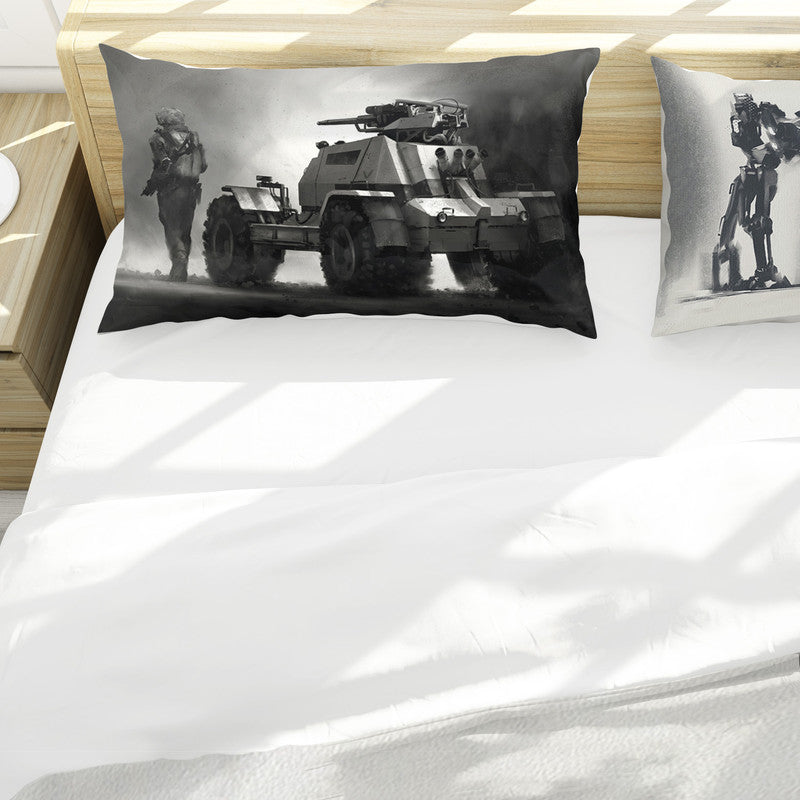 Robot Sketch Duvet Cover Set by Vlad Mel