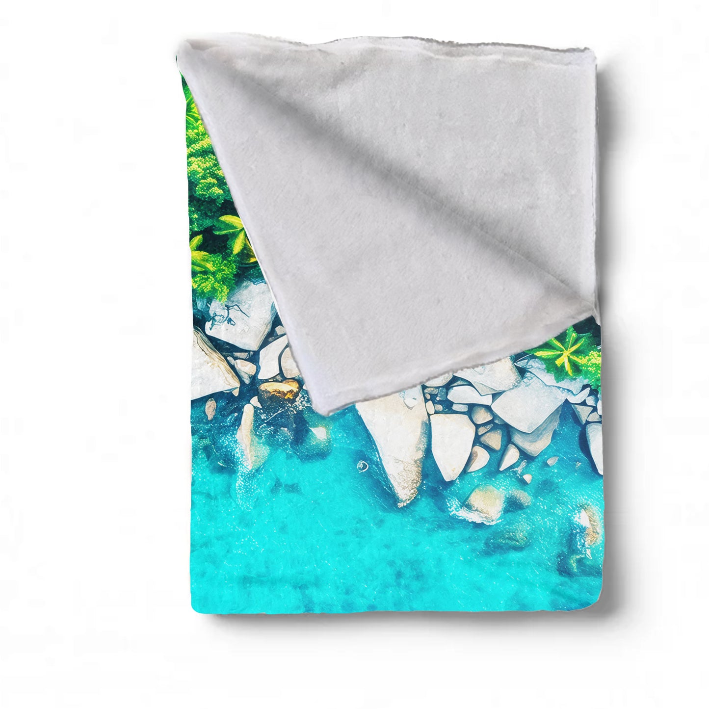 Rocky Beach Forest Light Weight Fleece Blanket