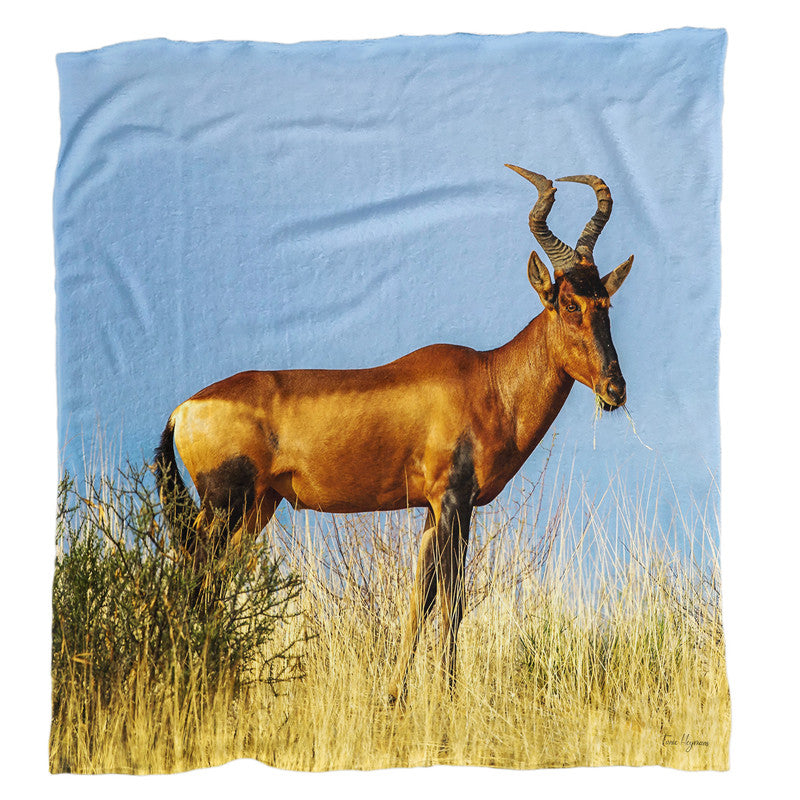 Rooi Hartebees Light Weight Fleece Blanket By Fanie Heymans