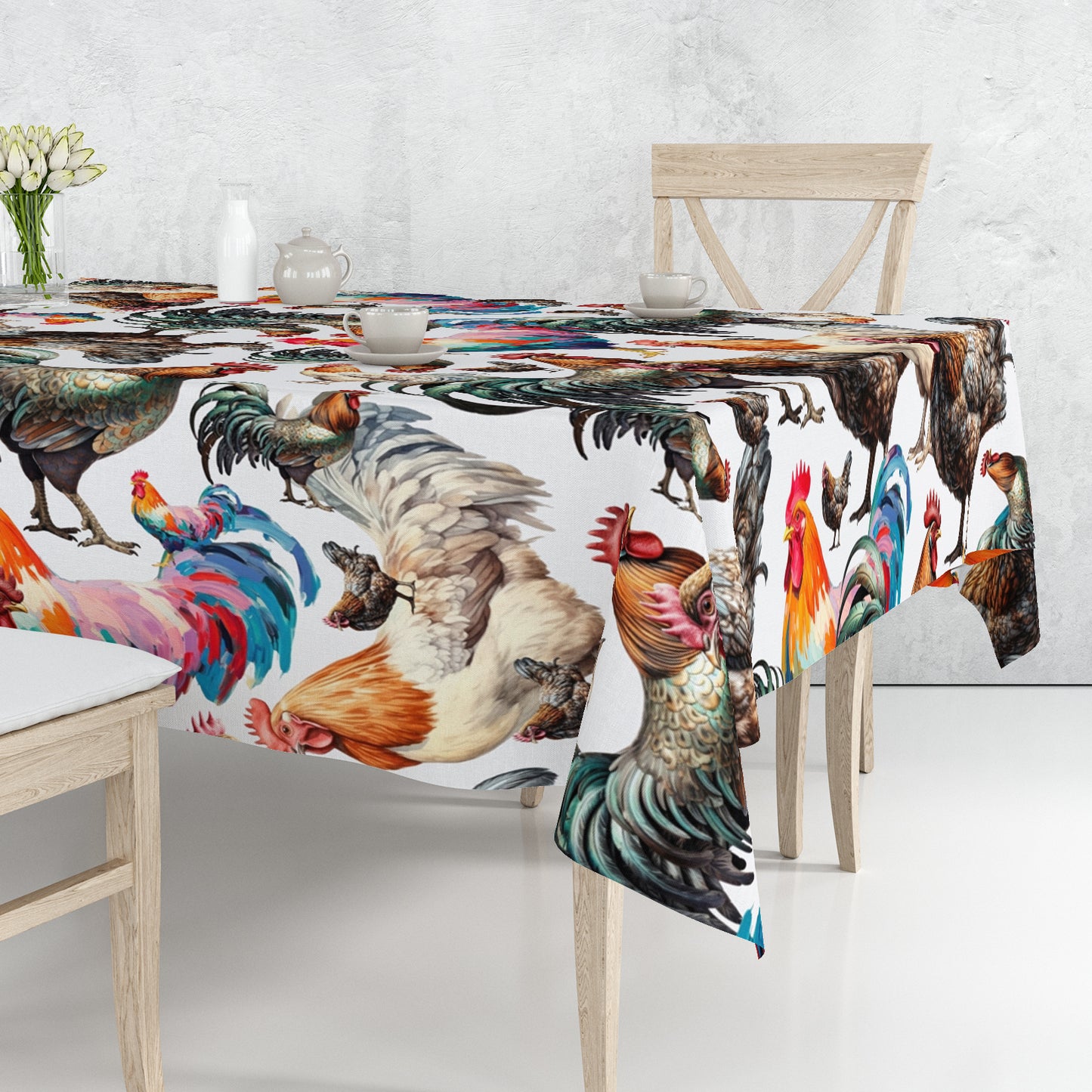 Rooster Mixer Rectangle Tablecloth By Mark Van Vuuren