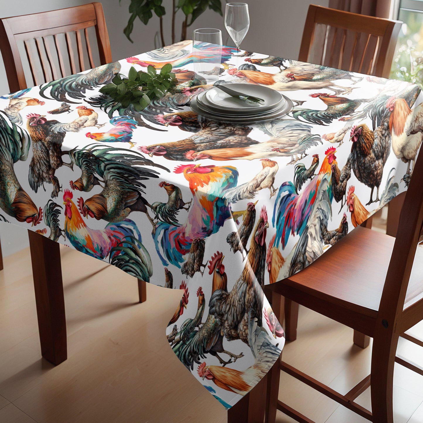 Rooster Mixer By Mark Van Vuuren Square Tablecloth
