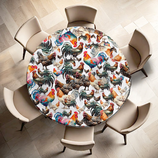 Rooster Mixer By Mark Van Vuuren Round Tablecloth