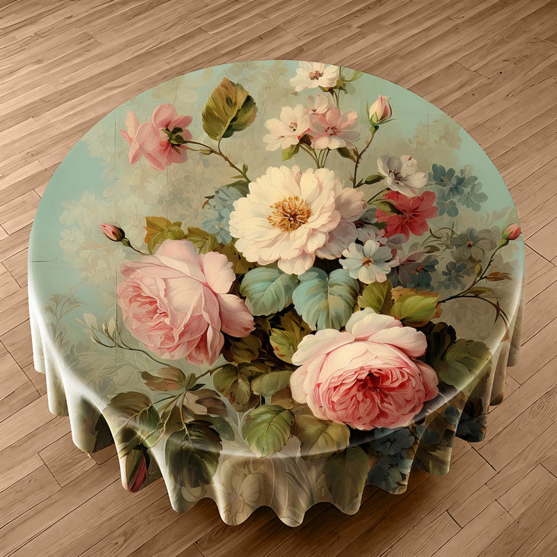 Rose Memories Round Tablecloth