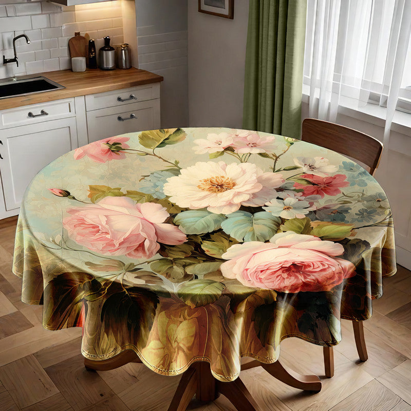 Rose Memories Round Tablecloth
