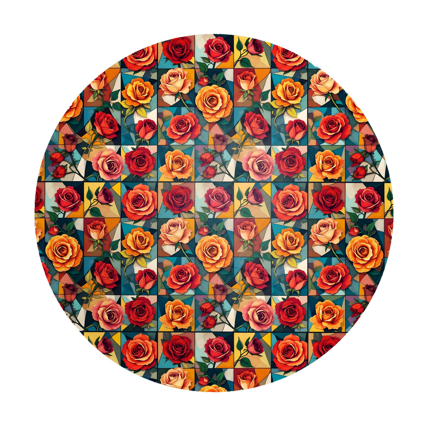 Rose Collage Round Tablecloth