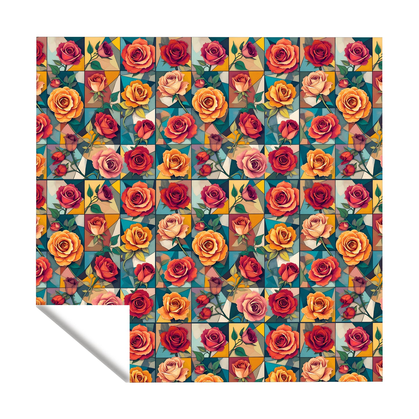 Rose Collage Square Tablecloth