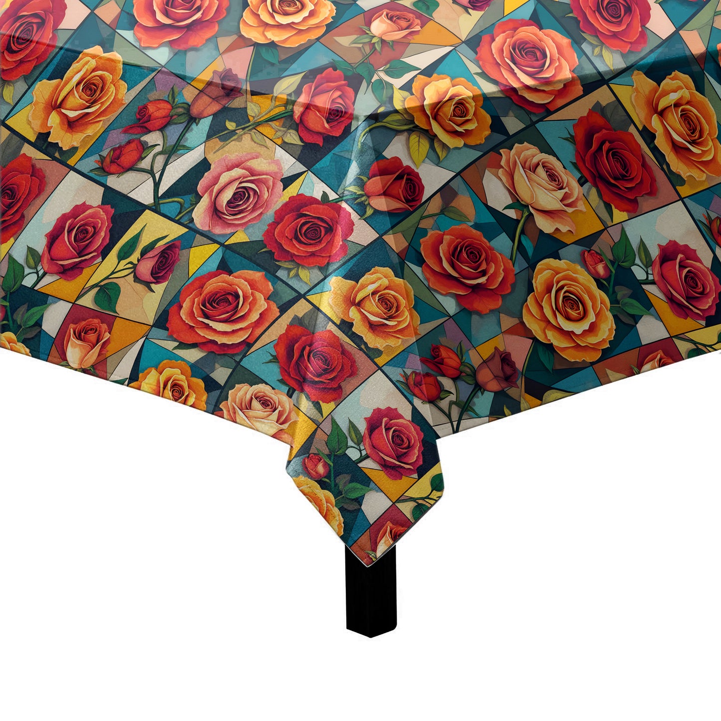 Rose Collage Square Tablecloth