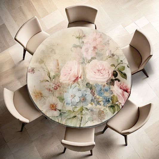 Rosy Haze Round Tablecloth
