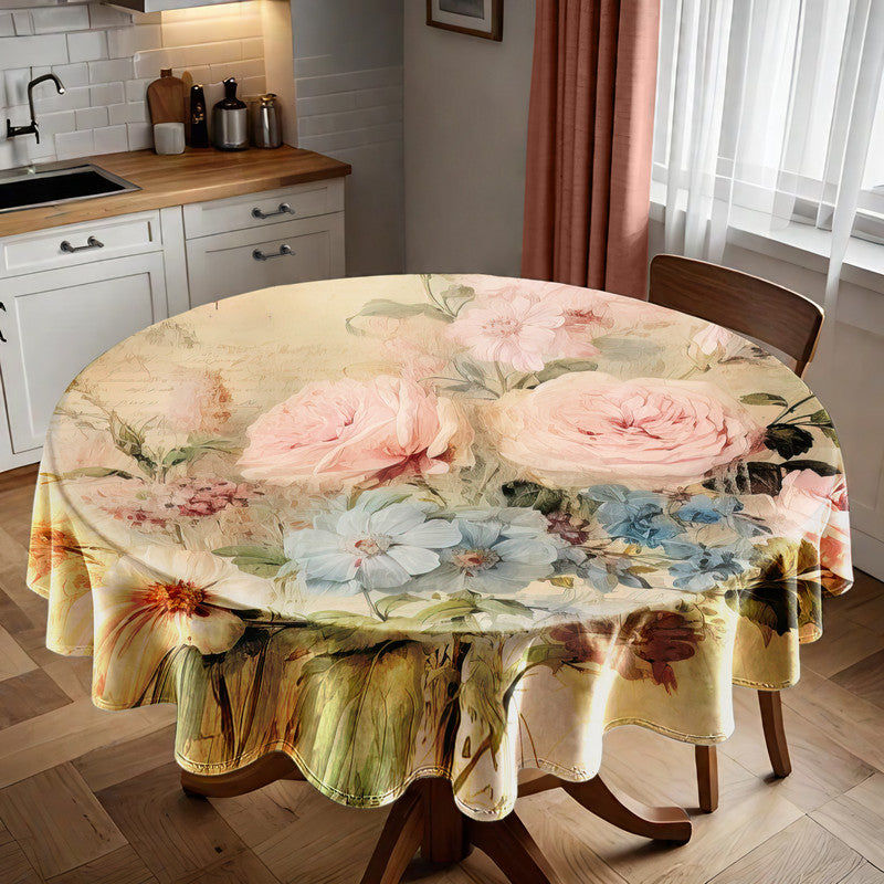 Rosy Haze Round Tablecloth
