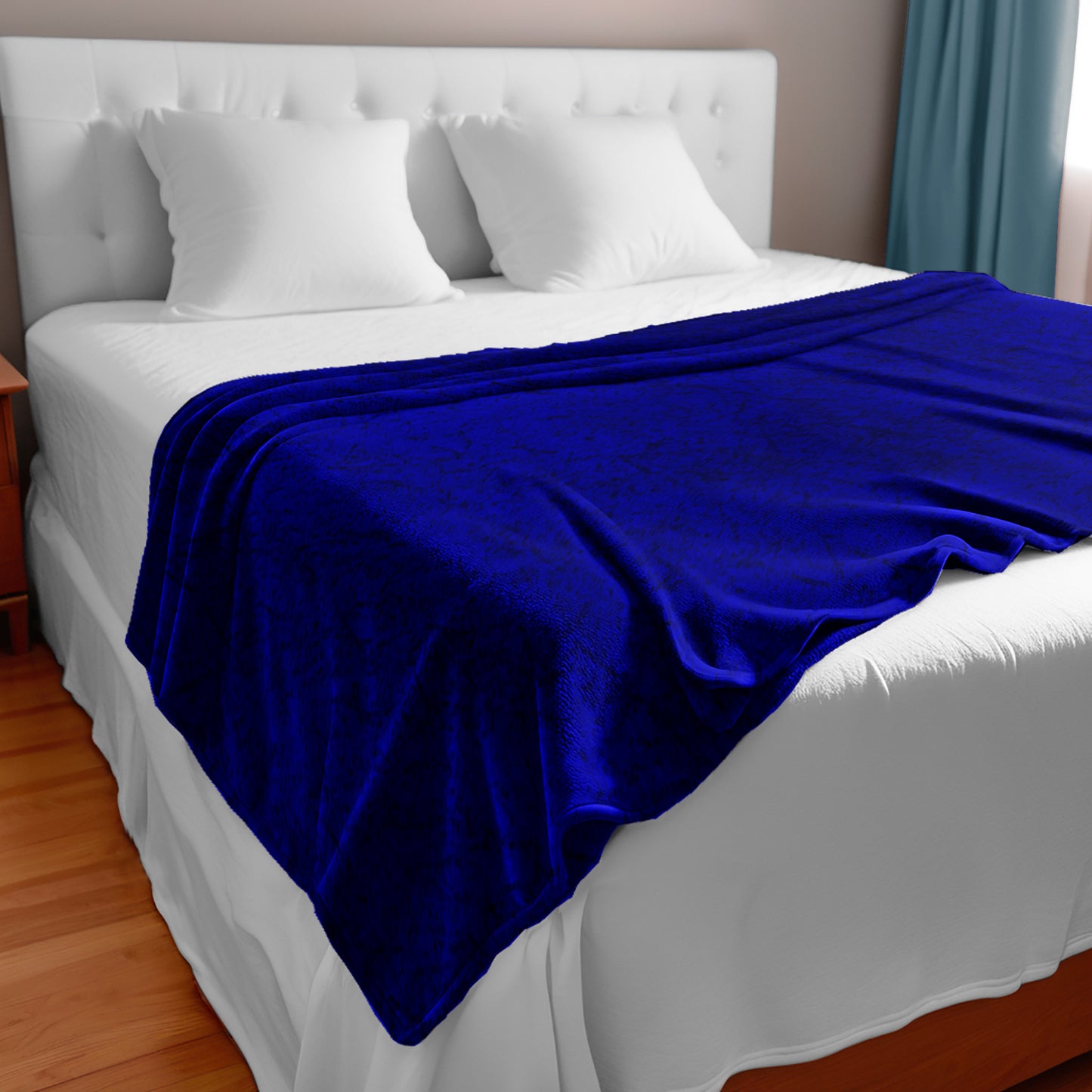 Royal Blue Light Bed Throw