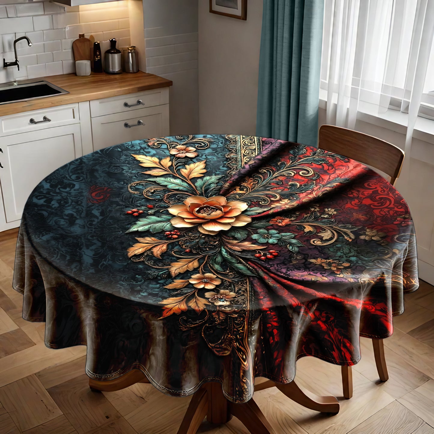 Royal Floral Round Tablecloth