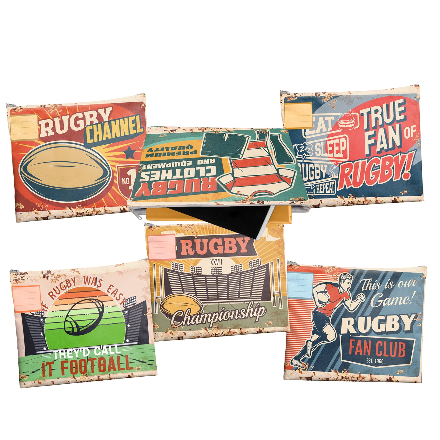 Rugby Subject Savvy Book Bags Set of 6