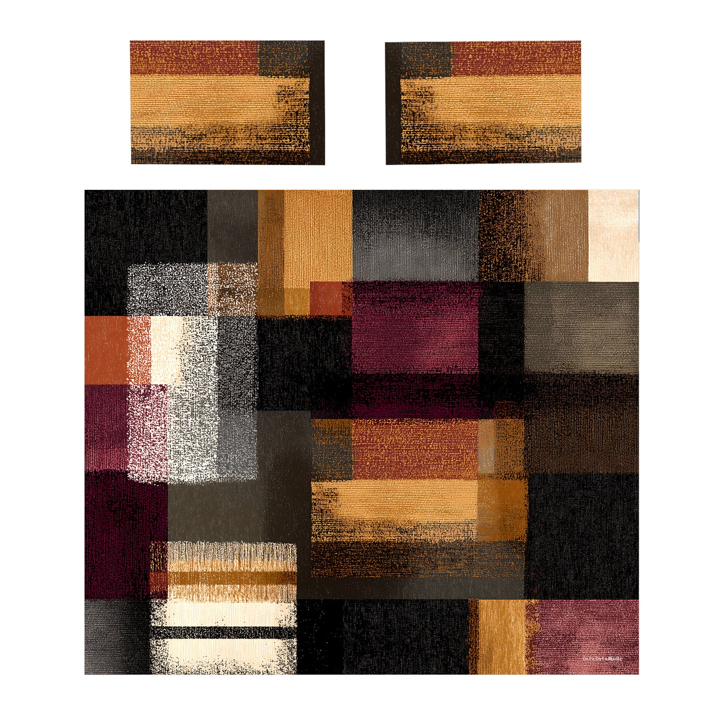 Rust & Burgundy Stripes Duvet Cover Set by Wikus Schalkwyk