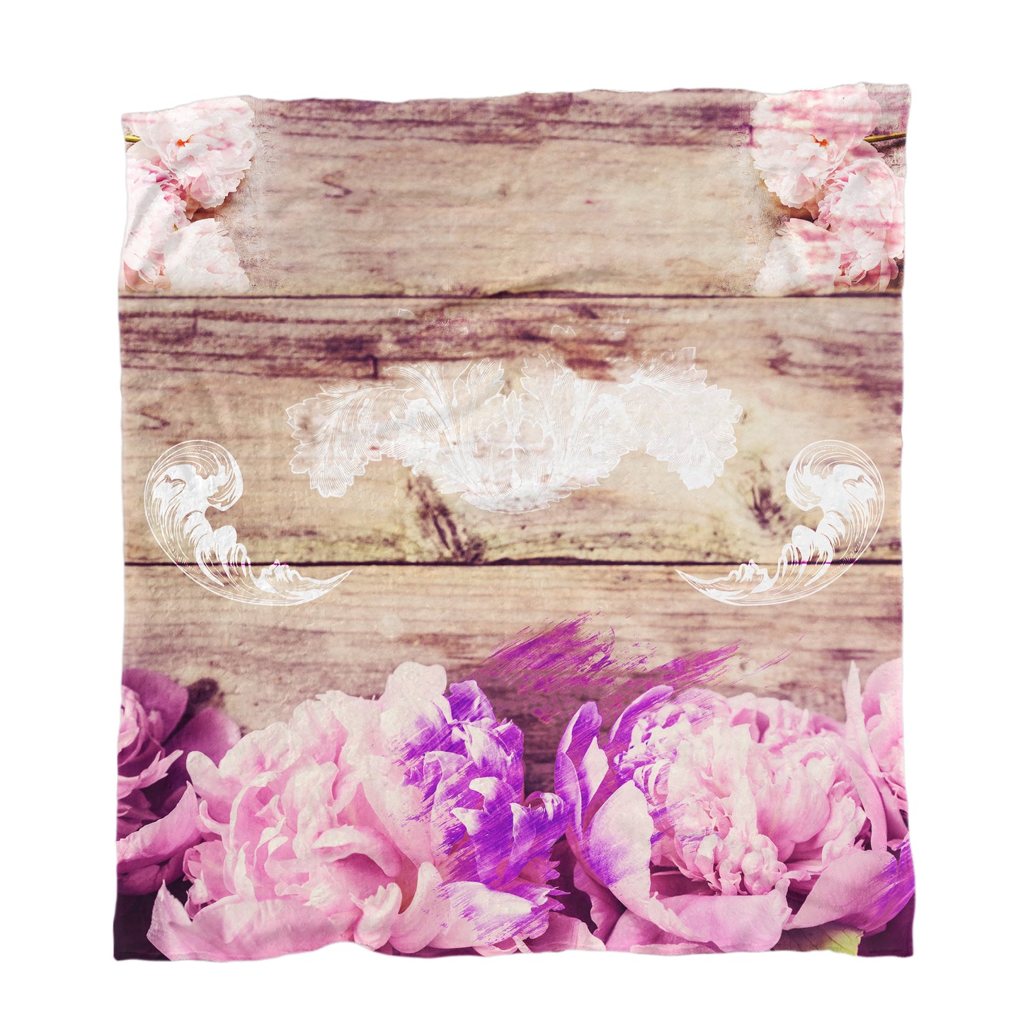 Rustic Purple Floral Fleece