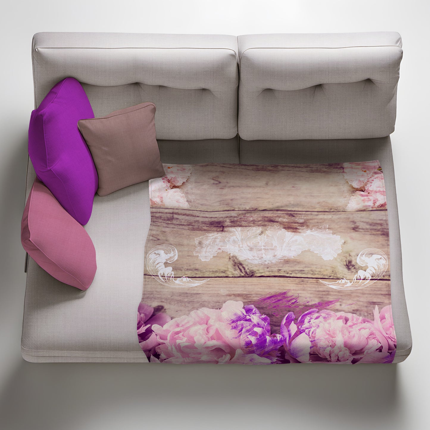 Rustic Purple Floral Fleece