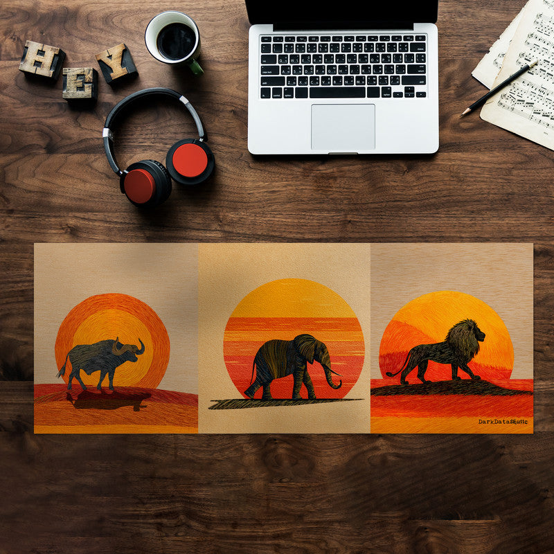 Safari Animals Desk Pad by Wikus Schalkwyk