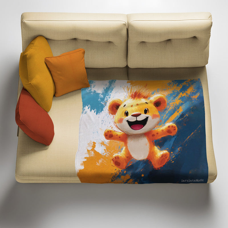 Safari Lion Cub Light Weight Fleece Blanket by Wikus Schalkwyk