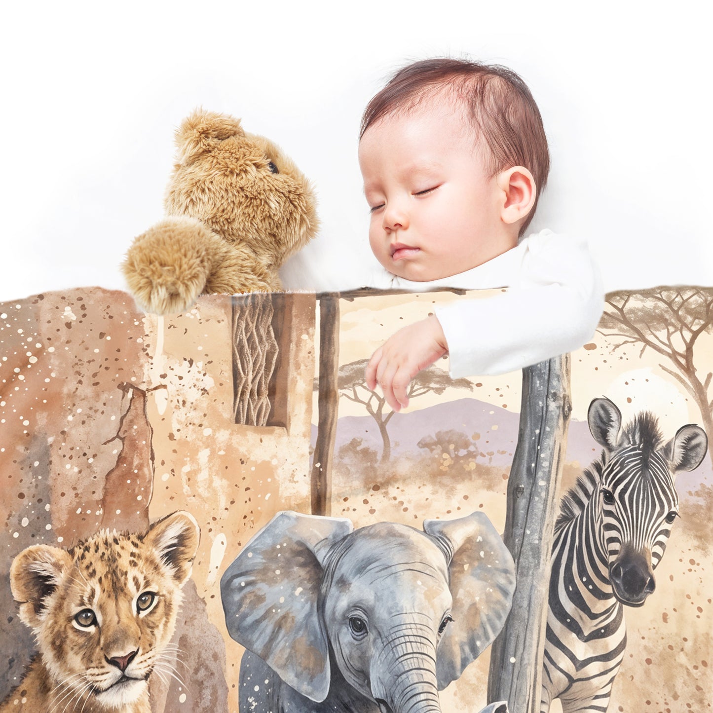 Safari Friends Baby Fleece Blanket