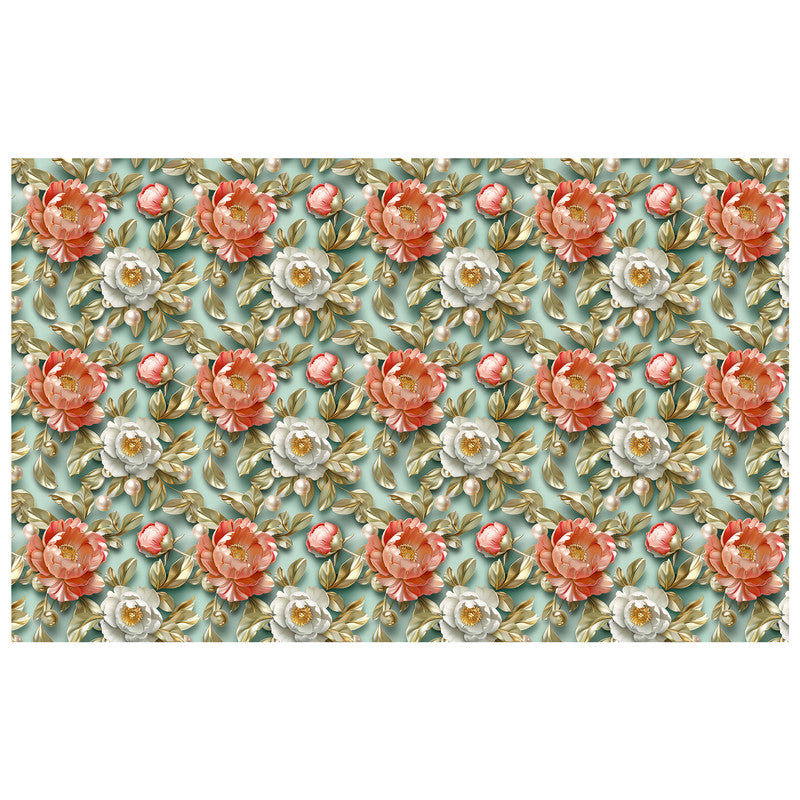 Sage And Peach Rectangle Tablecloth