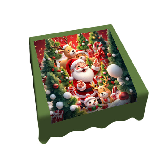 Santa Loves All Square Tablecloth