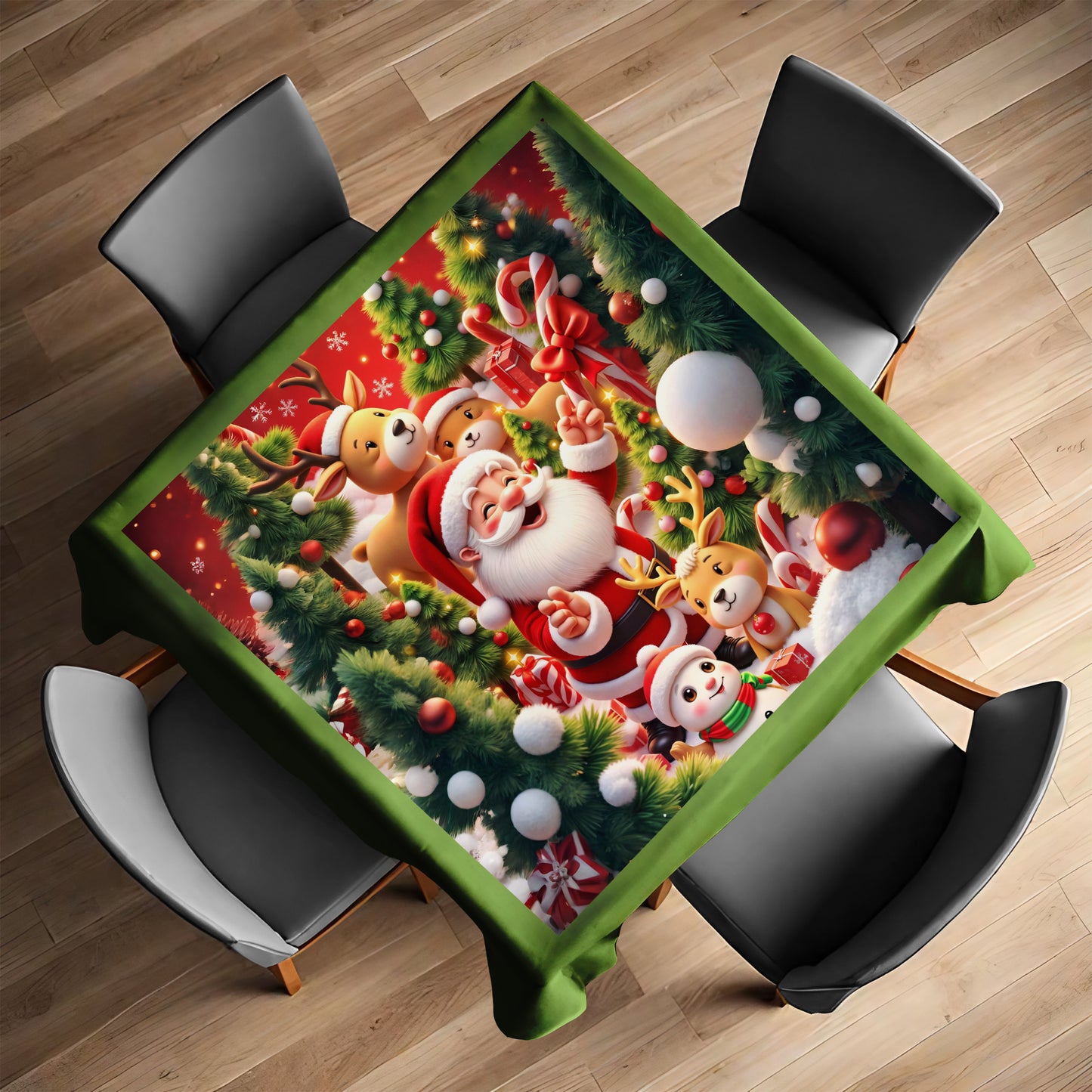 Santa Loves All Square Tablecloth