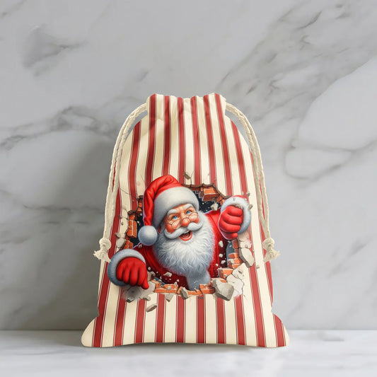 Santas Little Helpers Stripes Gift Sack