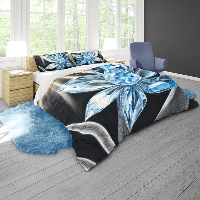 Sapphire Sparkle Blossom Duvet Cover Set by Nathan Pieterse