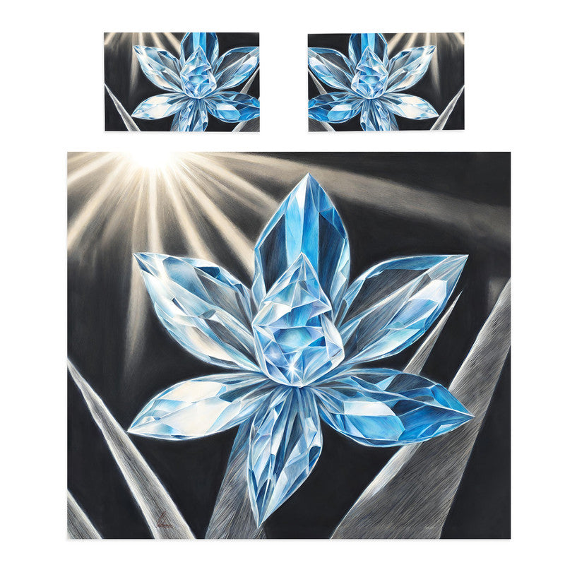 Sapphire Sparkle Blossom Duvet Cover Set by Nathan Pieterse