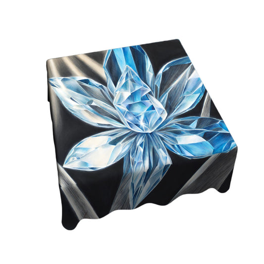 Sapphire Sparkle Blossom Square Tablecloth by Nathan Pieterse