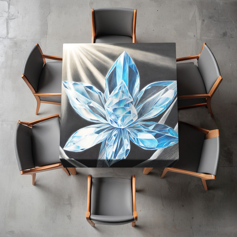 Sapphire Sparkle Blossom Square Tablecloth by Nathan Pieterse