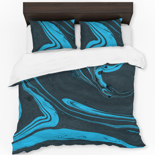 Sapphire Currents Duvet Cover Set