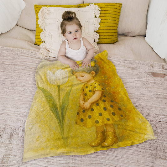 Sarah Yellow Dress Toddler Fleece Blanket